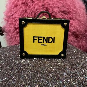 Fendi Black x Yellow Leather Trunk Bag Charm